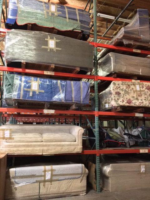 Picture of A look at the sofa storage area inside A and P Moving's warehouse - A and P Moving, Inc.