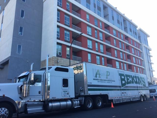 Picture of An A and P Moving truck on a recent loading job in San Francisco - A and P Moving, Inc.
