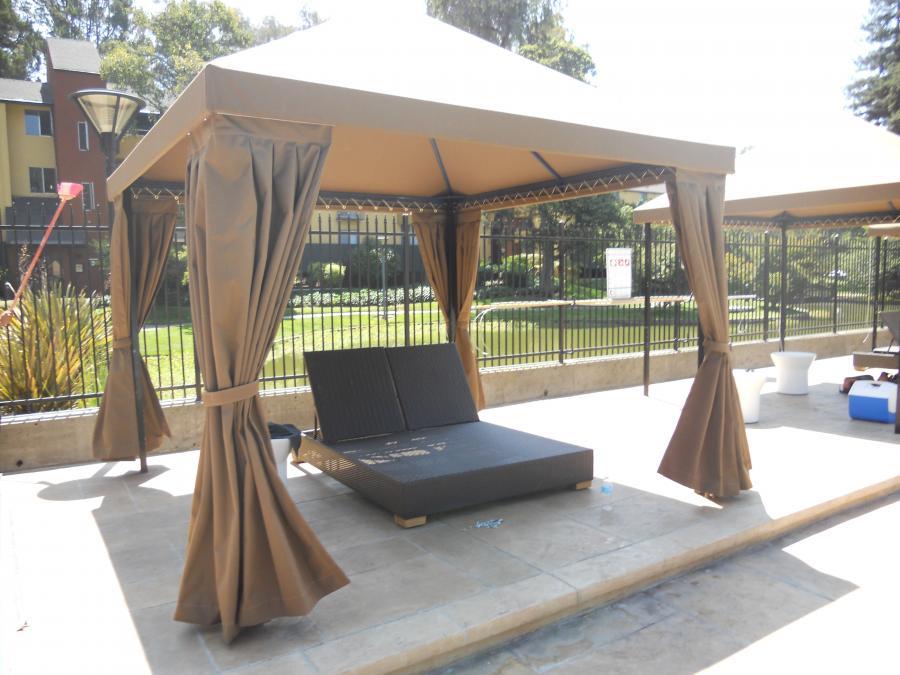 Picture of Acme Sunshades Enterprise installed this cabana for a swimming pool in Mountain View. - ACME SUNSHADES ENTERPRISE INC