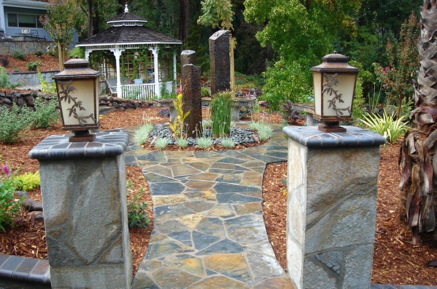Picture of A recent stone pillar/gazebo project in Walnut Creek - Pacific Landscaping