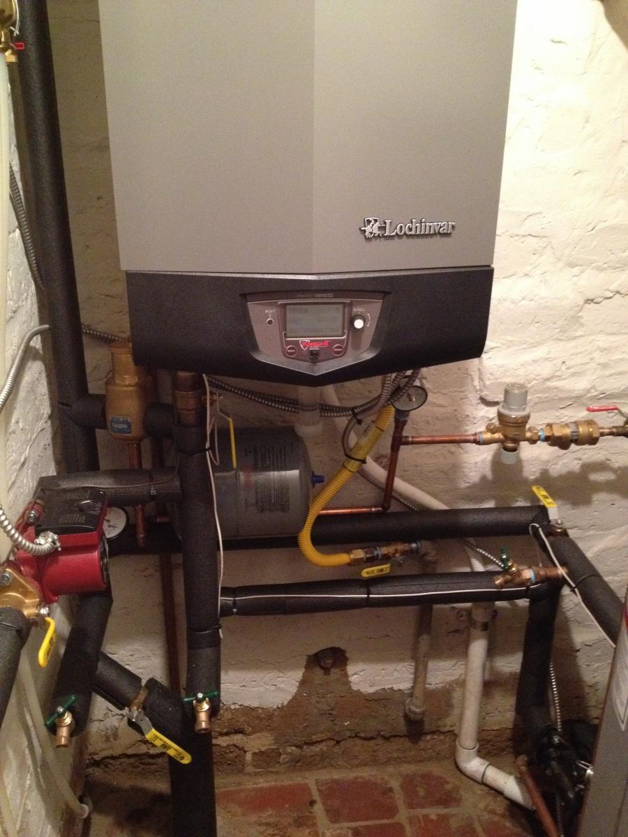 Picture of A recent boiler unit installation in Danville - Savior Plumbing, Inc.