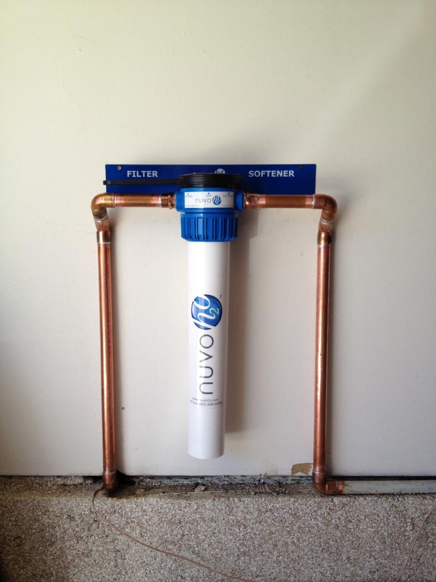 Picture of Savior Plumbing installed this NuvoH2O citrus-based water treatment system in a home in Danville. - Savior Plumbing, Inc.