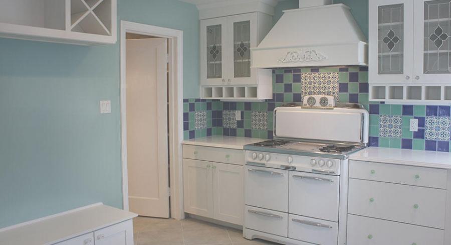 Picture of This East Bay kitchen features vintage appliances and custom tilework. - Home Healing Renovations Inc