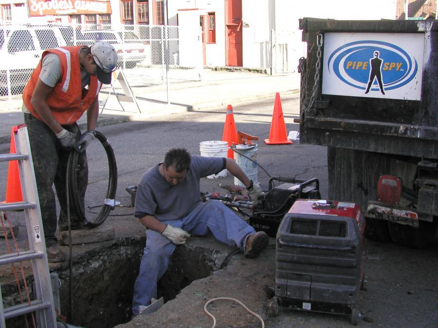Picture of Pipe Spy Inc.'s trenchless equipment simplifies sewer replacement. - Pipe Spy Inc.