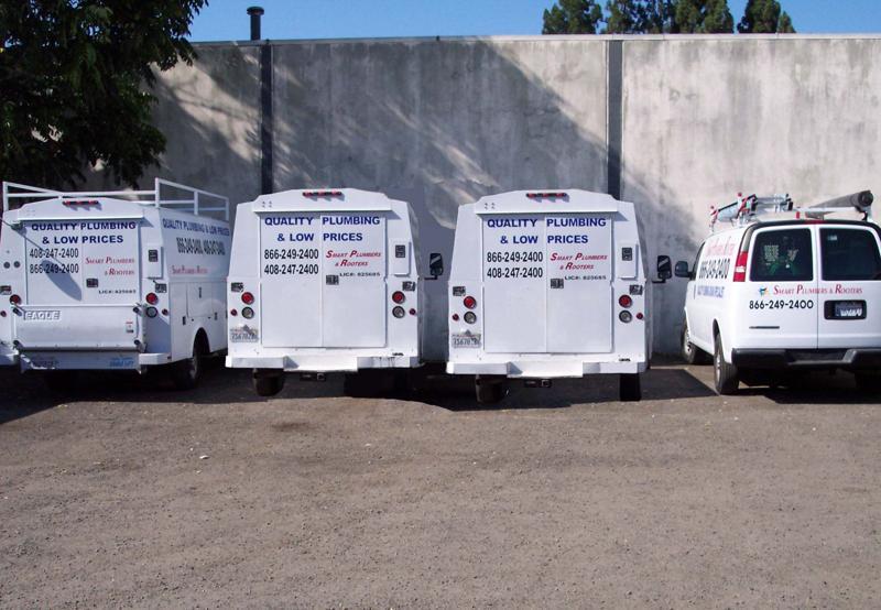 Picture of Smart Plumbers' fully stocked service trucks - Smart Plumbers Inc.