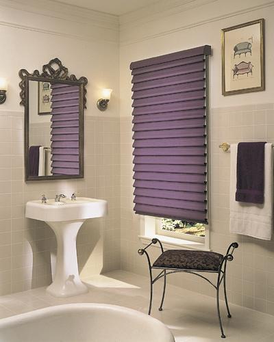 Picture of Use a deep colored shade to create an accent look (bathroom). - Creative Window Fashions, Inc.