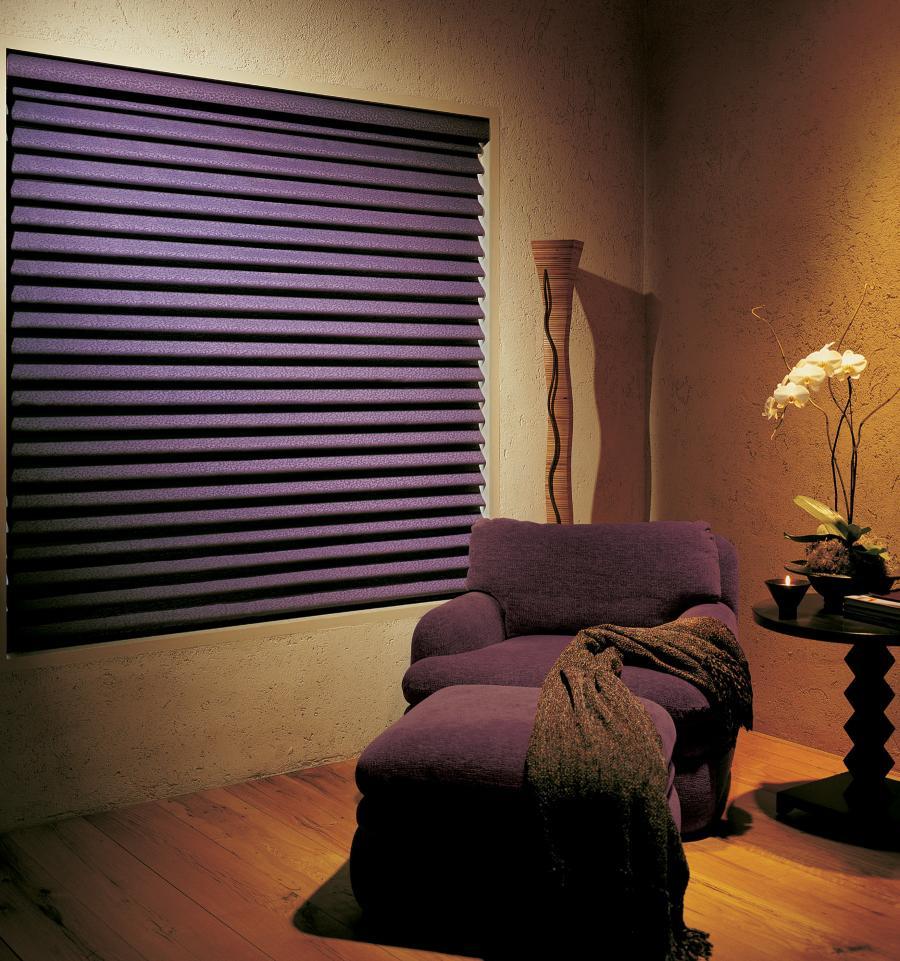 Picture of Use a deep colored shade to create an accent look (bedroom). - Creative Window Fashions, Inc.
