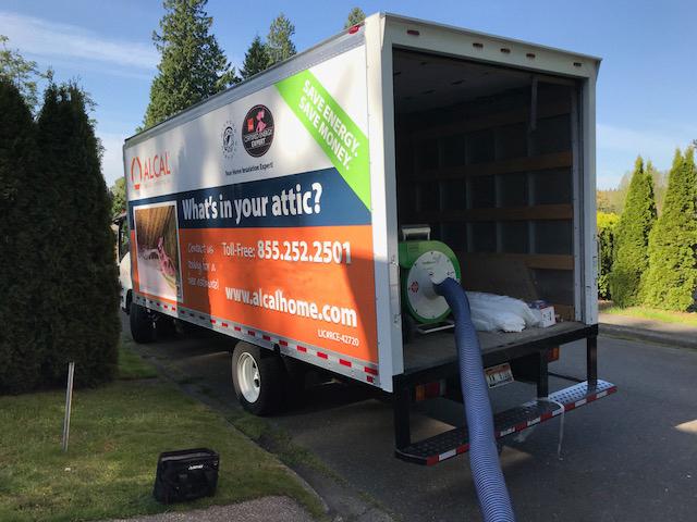 Picture of An Alcal Specialty Contracting home service truck outside of a residential home - Alcal Specialty Contracting, Inc.
