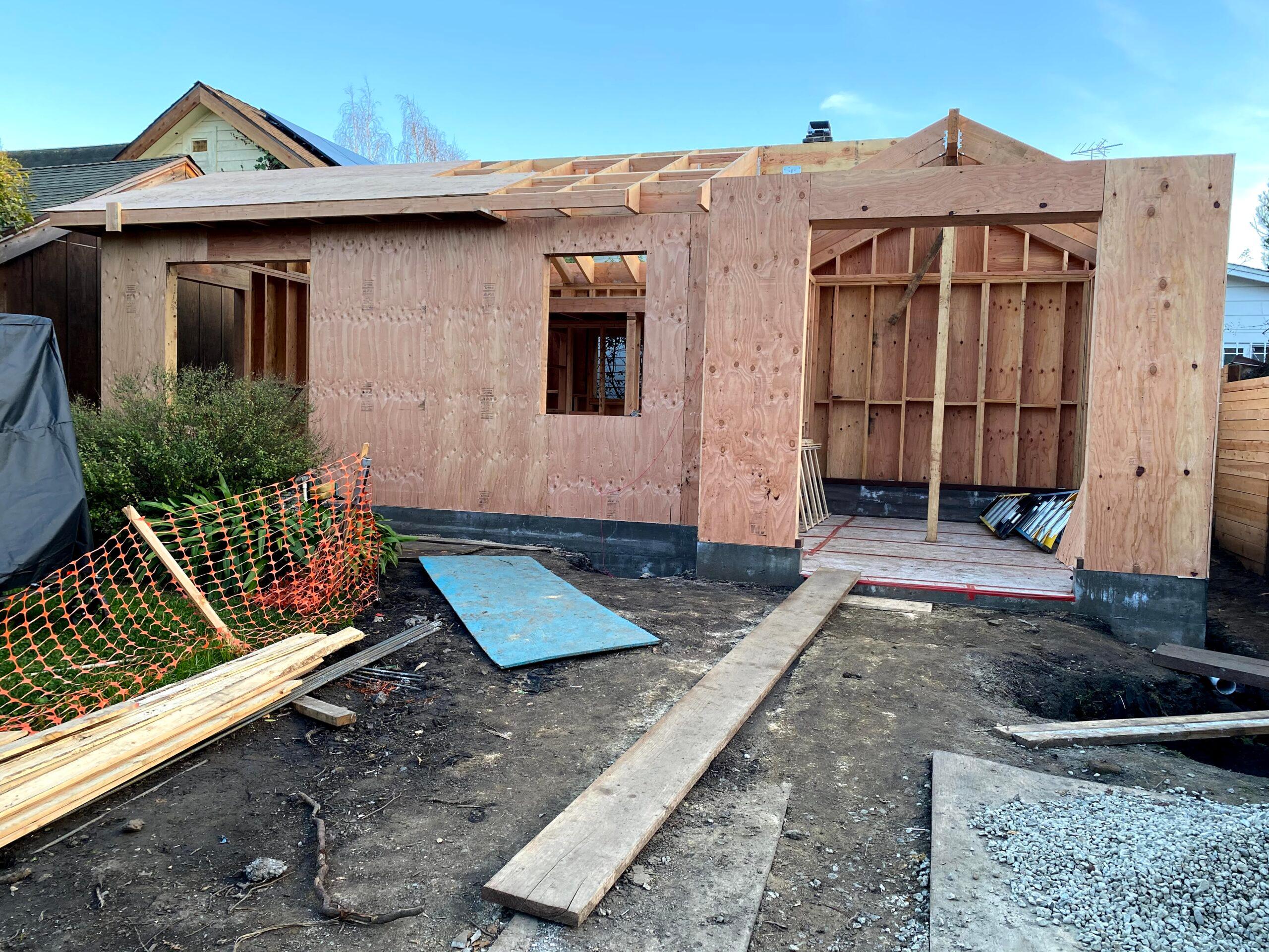 Picture of A look at the framing and exterior walls of a recent construction project by Green Living Builders - Green Living Builders LLC