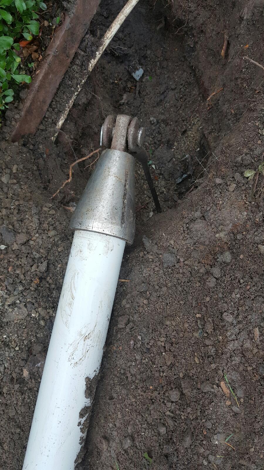 Picture of This trenchless machine bullet is used to pipe burst new lines. - Rooter Hero Plumbing