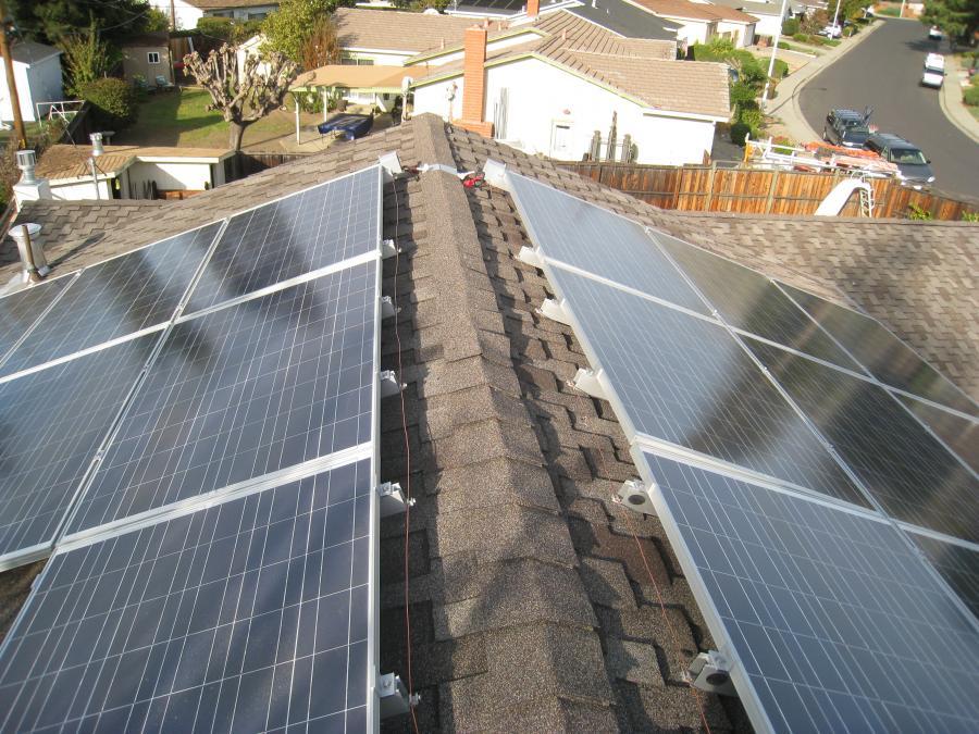 Picture of A rooftop solar system installation in Orinda - Yorkshire Roofing of Northern California Inc. DBA Roofmax