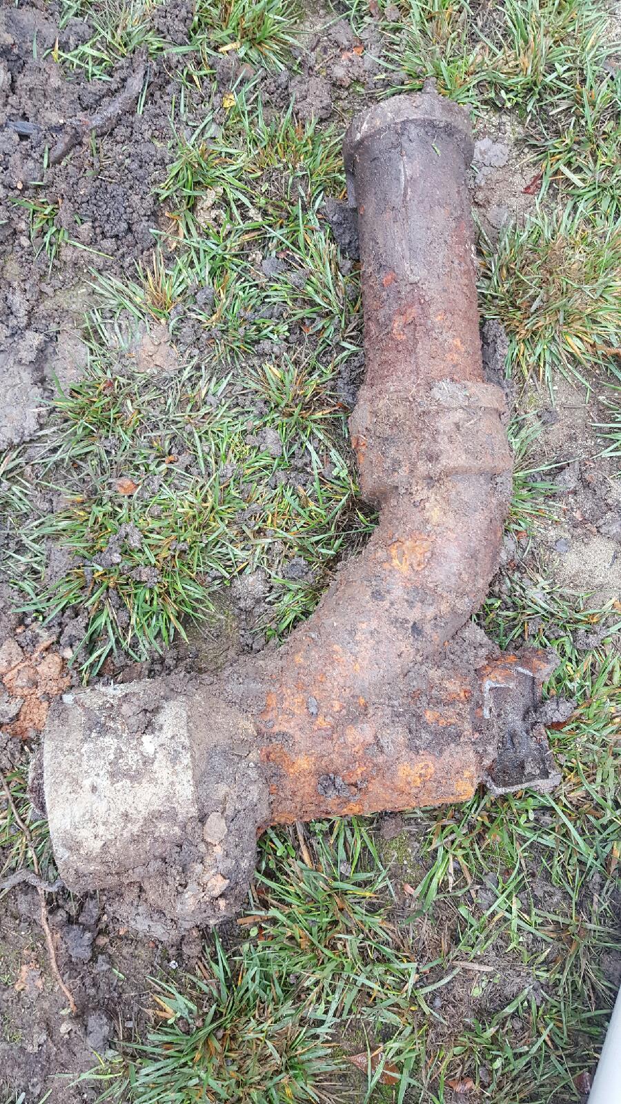 Picture of A look at the old pipe from a trenchless sewer line replacement job - Rooter Hero Plumbing