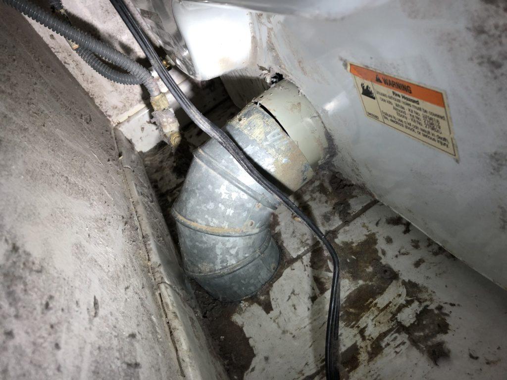 Picture of FixEm Appliance Repair fixed this improperly installed dryer vent. - FixEm Appliance Repair