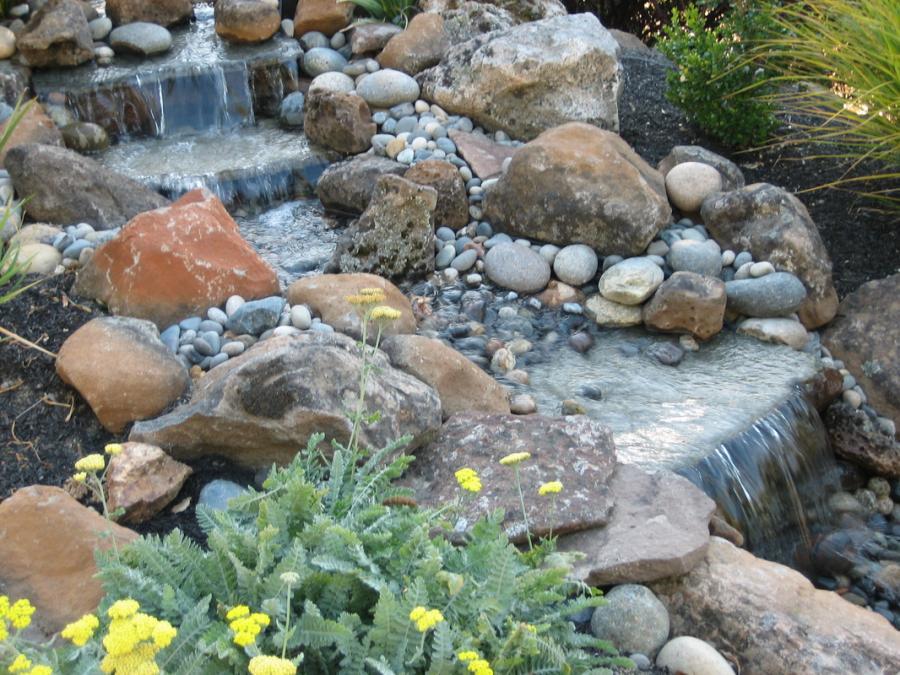 Picture of Natural Landscaping Contractors installed this pond-less waterfall in Orinda. - Natural Landscaping Contractors