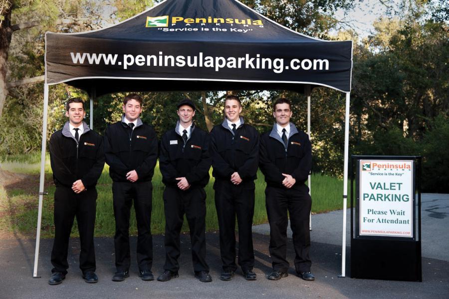 Picture of Peninsula Parking's valets pose at a private event in Atherton. - Peninsula Parking