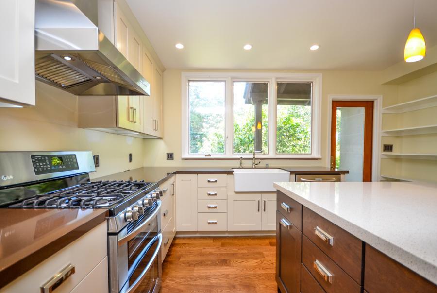 Picture of Home Healing Renovations installed custom cabinetry and gourmet appliances in this brand-new kitchen in North Berkeley. - Home Healing Renovations Inc
