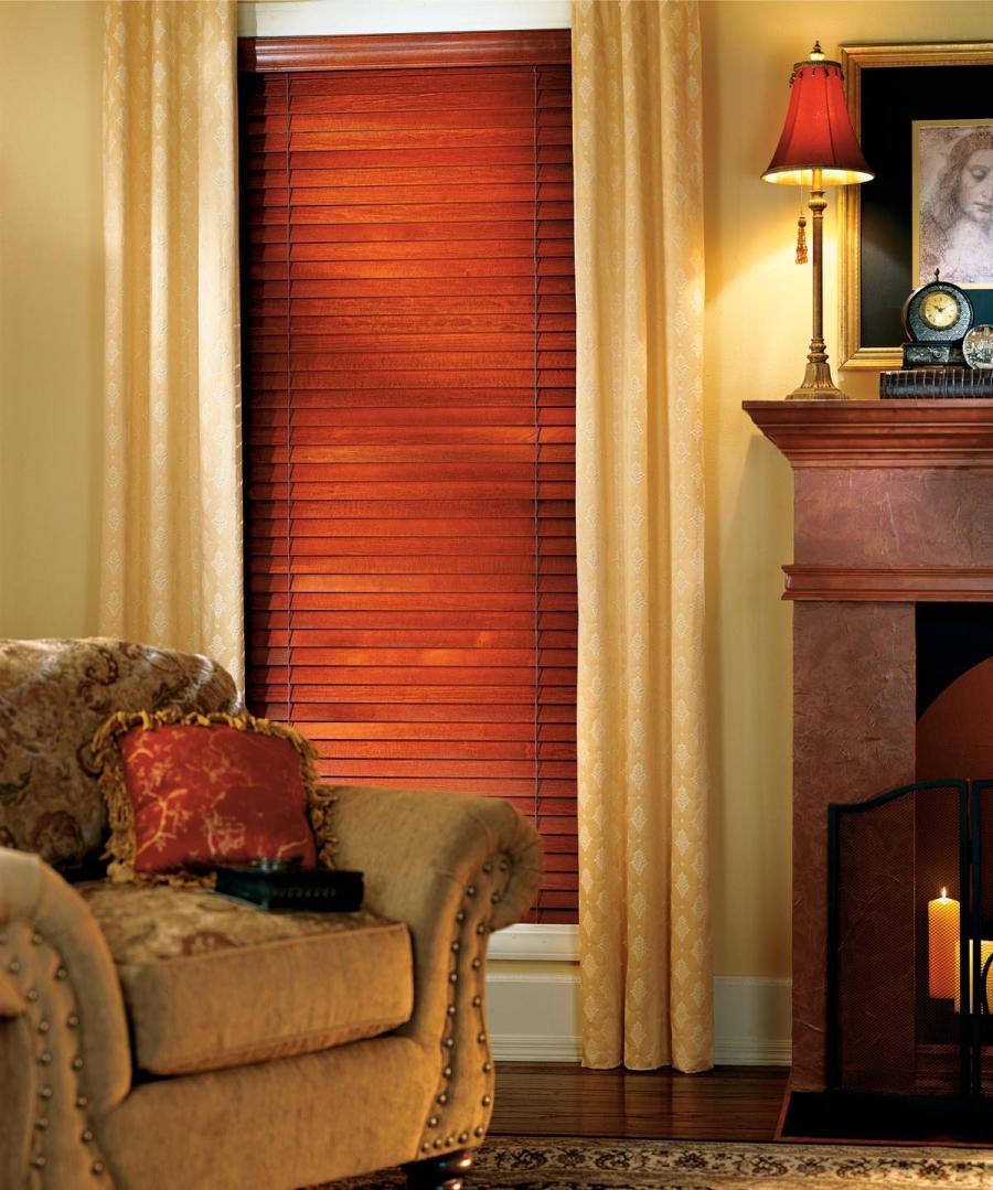 Picture of Natural wood blinds can add elegance to any room. - Creative Window Fashions, Inc.