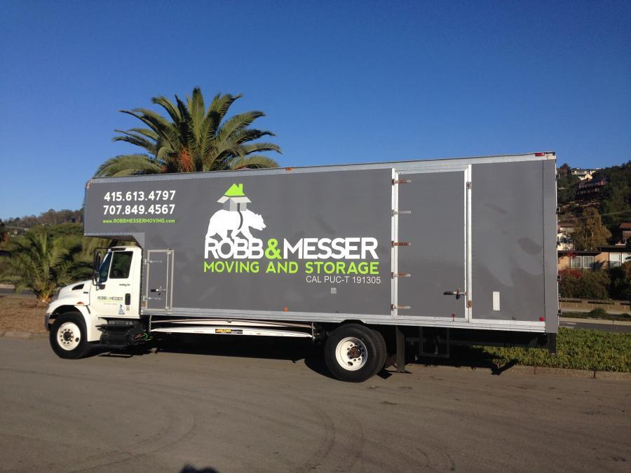 Picture of One of Robb & Messer Moving and Storage's moving trucks on a jobsite - Robb & Messer Moving and Storage