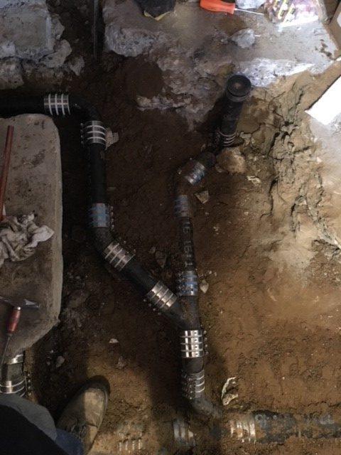 Picture of Absolute Plumbing and Drain replaced this sewer line underneath a concrete slab inside an apartment. - Absolute Plumbing and Drain