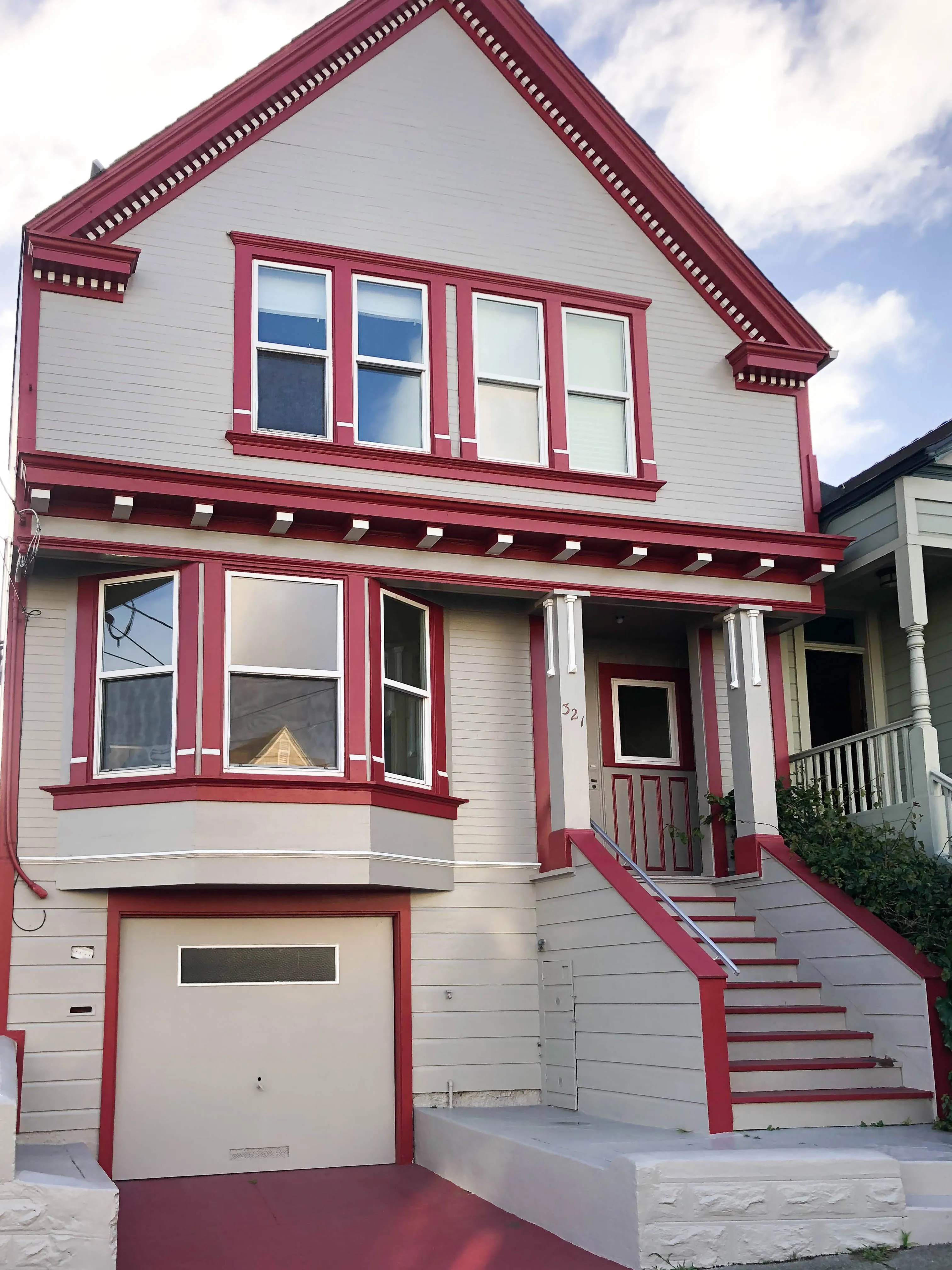 Picture of A meticulously painted facade showcases Michael Sack Painting, Inc.'s commitment to quality outcomes. The vibrant red and soft gray hues emphasize the home's character, reflecting the company's focus on excellence. Michael Sack Painting, Inc. consistently achieved a Highest in Quality rating. Copyright ©2025 Diamond Certified Resource

 - Michael Sack Painting, Inc.