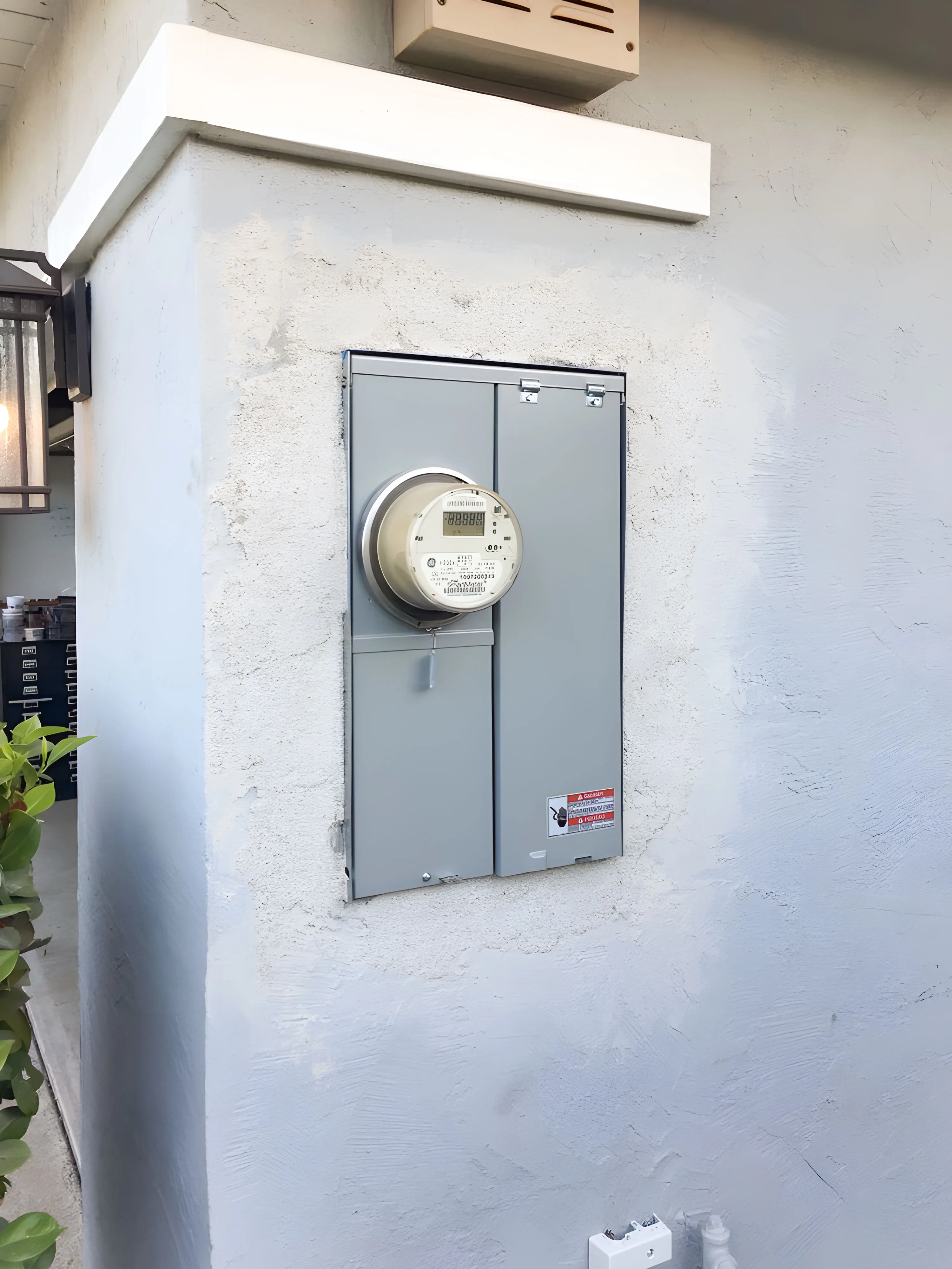 Picture of A precisely installed electrical meter box on a neatly finished wall highlights Frontline Electrical Servicesâ€™ commitment to meticulous craftsmanship and quality outcomes. As a company recognized for its expertise and quality, each service reflects their dedication to excellence. Copyright ©2025 Diamond Certified Resource - Frontline Electrical Services