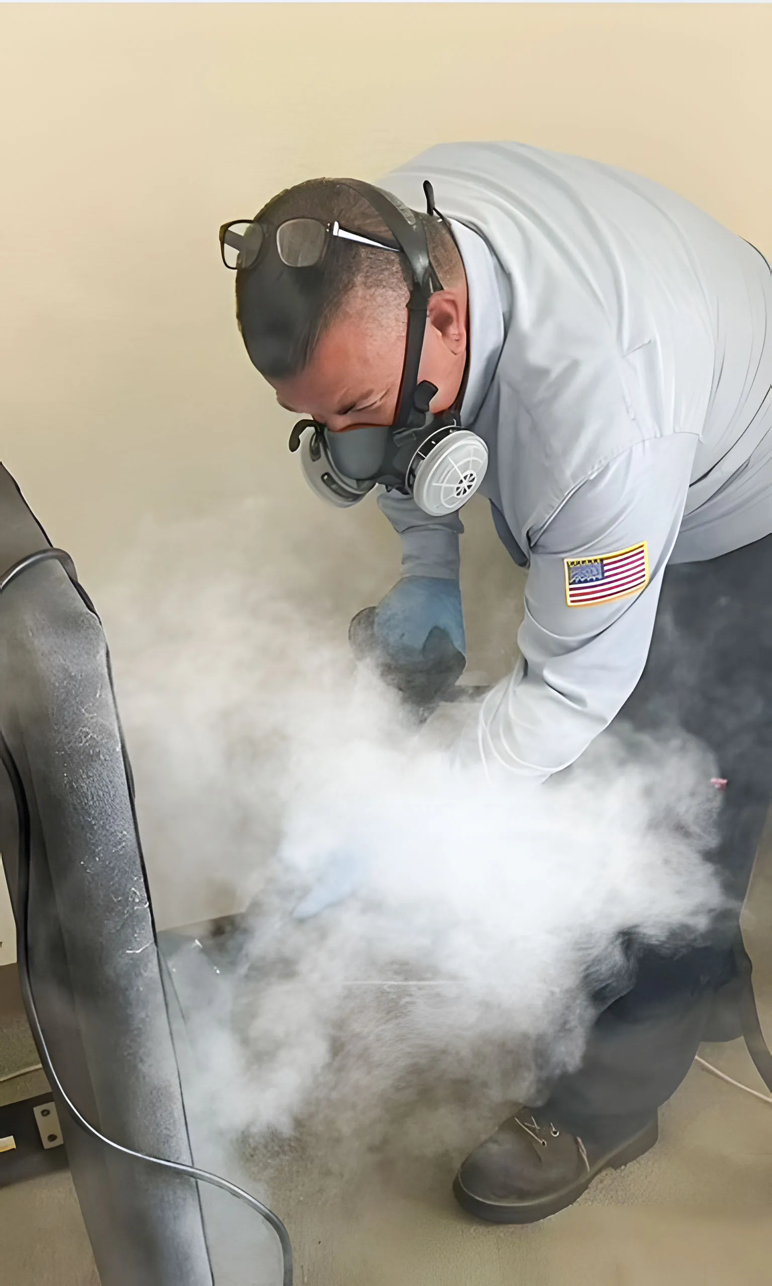 Picture of Amid rising vapor, a skilled professional from Integrated Pest Control Management Inc. employs advanced fumigation techniques, showcasing the companyâ€™s commitment to quality outcomes. Recognized for expertise and quality, their efforts ensure safe and effective pest solutions. Copyright ©2025 Diamond Certified Resource

 - Intergrated Pest Control Management Inc.