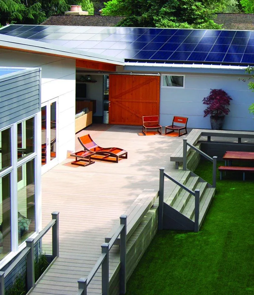 Picture of  Sunlit tranquility meets innovation as Freedom Solar, Inc. integrates sleek solar panels into this modern home's design. The deck's inviting setup underlines the company’s commitment to quality outcomes. Copyright ©2025 Diamond Certified Resource.

 - Freedom Solar, Inc.