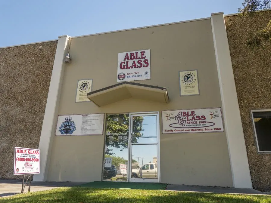 Picture of The Able Glass Company storefront, a testament to enduring quality since 1969, stands proudly with signage reflecting their Diamond Certified status. Recognized consistently for expertise and quality, this family-run business thrives on delivering exceptional service. Copyright ©2025 Diamond Certified Resource. - Able Glass Company