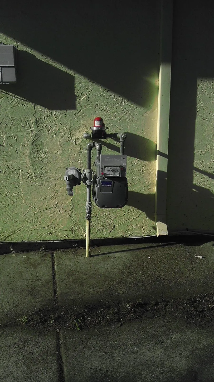 Picture of A well-maintained gas meter, bathed in early sunlight, stands as a testament to Superior Plumbing & Drain Cleaning Servicesâ€™ dedication to quality outcomes. The company consistently achieves the Highest in Quality rating, ensuring reliable service for its clients. Copyright ©2025 Diamond Certified Resource - Superior Plumbing & Drain Cleaning Services