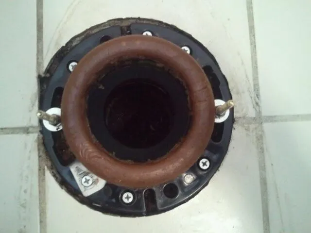 Picture of A precisely installed toilet flange, secured and ready for the next step in plumbing installation, highlights Superior Plumbing & Drain Cleaning Services' commitment to quality outcomes. Copyright ©2025 Diamond Certified Resource - Superior Plumbing & Drain Cleaning Services