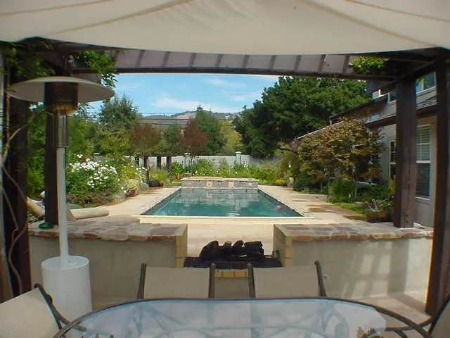 Picture of Under a pergola, a serene pool awaits amid lush greenery, showcasing Classic Pools' commitment to quality outcomes. Their expertise has crafted a tranquil oasis, echoing natureâ€™s calm. Copyright ©2025 Diamond Certified Resource

 - Classic Pools