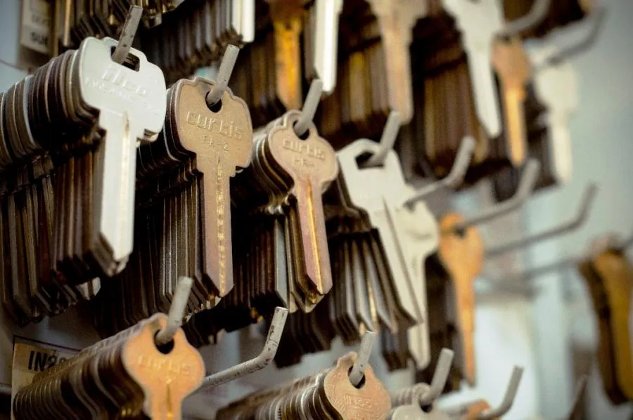 Picture of A meticulously arranged display of keys reflects First Lock & Security Technologies' focus on quality outcomes. Each key embodies precision and reliability, hallmarks of their top-rated service. Copyright ©2025 Diamond Certified Resource

 - First Lock & Security Technologies