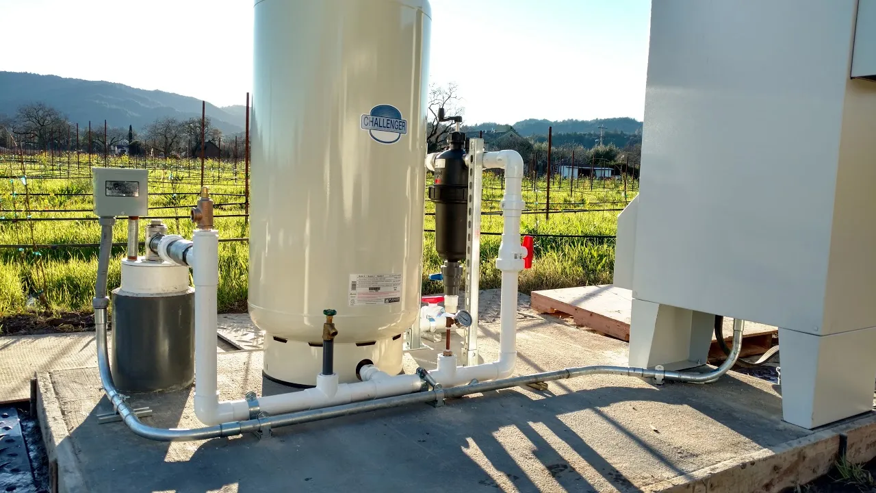 Picture of In the serene setting of a vineyard, McLean & Williams, Inc. installs a robust water filtration system, reflecting their focus on quality outcomes. Copyright ©2025 Diamond Certified Resource

 - McLean & Williams, Inc.