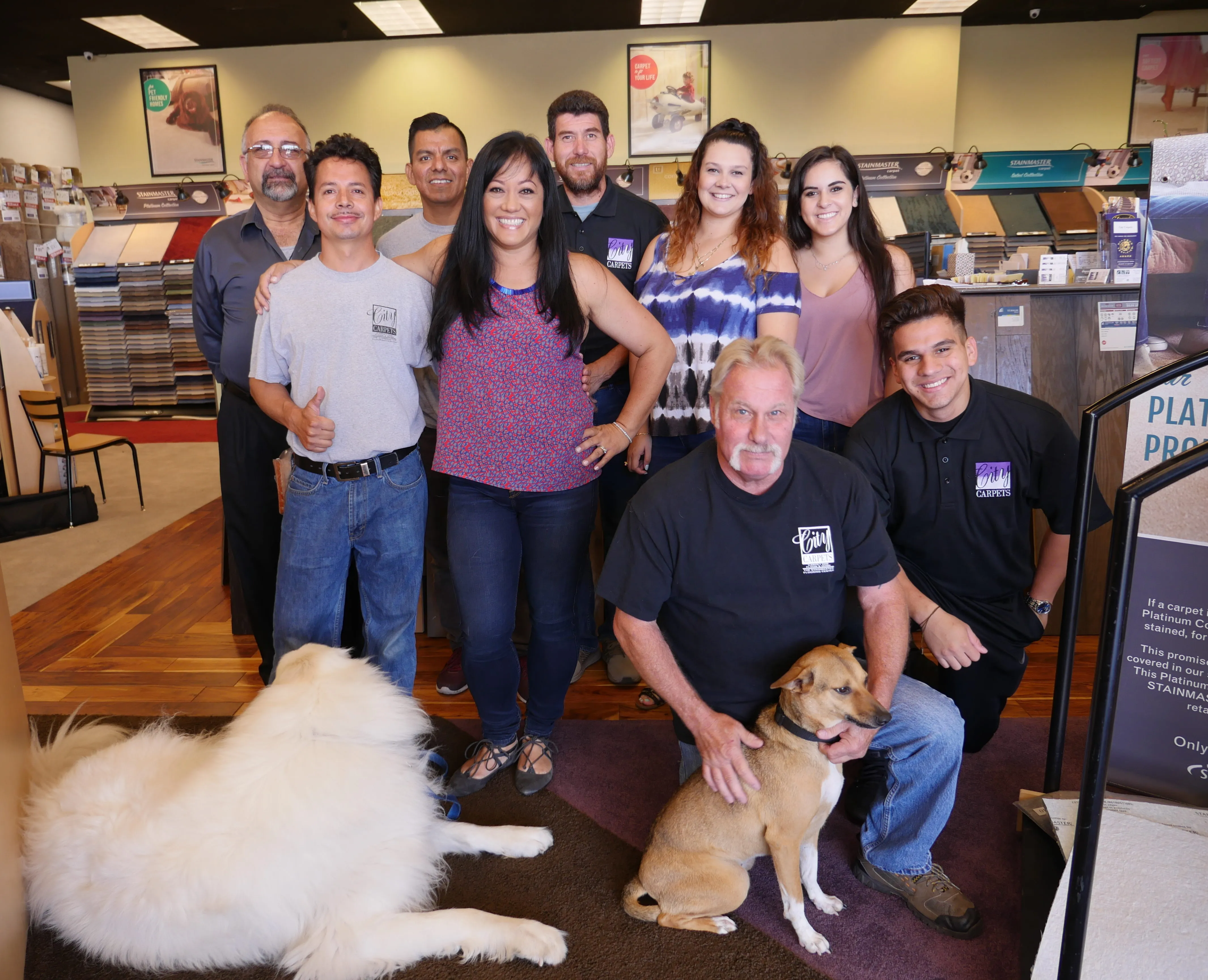 Picture of The City Carpets team gathers warmly in their showroom, exuding the trust and camaraderie that has led to their high customer satisfaction ratings. Their dedication to quality outcomes is evident in their united presence, poised to assist with expertise. Copyright ©2025 Diamond Certified Resource

 - City Carpets