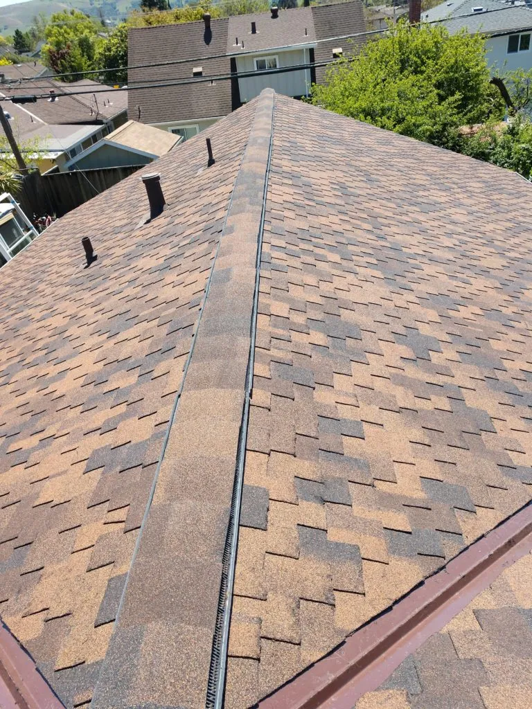 Picture of  The craftsmanship of Bay 101 Roofing, Inc. is evident in the seamless alignment of shingles, a testament to their focus on quality outcomes. This roofing project showcases the company's precision and attention to detail. Bay 101 Roofing, Inc. consistently achieves a Highest in Quality rating. Copyright ©2025 Diamond Certified Resource.

 - Bay 101 Roofing, Inc.