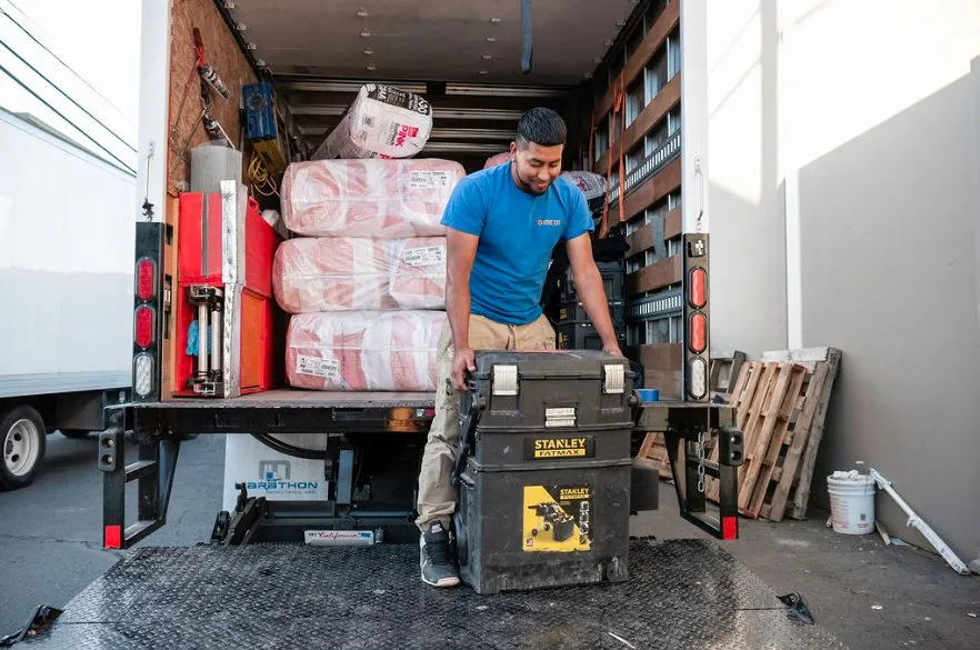 Picture of A worker carefully maneuvers a utility box off a truck, surrounded by supplies, highlighting Alley Cat's dedication to quality outcomes. The company scored Highest in Quality and Helpful Expertise. Copyright ©2025 Diamond Certified Resource

 - Alley Cat
