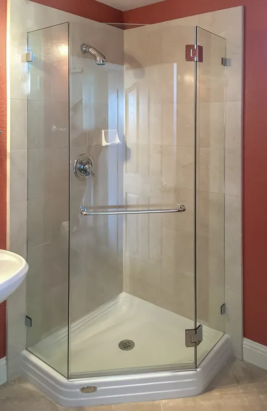 Picture of  In this elegantly designed bathroom, the sleek shower enclosure crafted by Schicker Luxury Shower Doors, Inc. adds a modern touch, showcasing the company’s focus on quality outcomes. Copyright ©2025 Diamond Certified Resource.

 - Schicker Luxury Shower Doors, Inc.