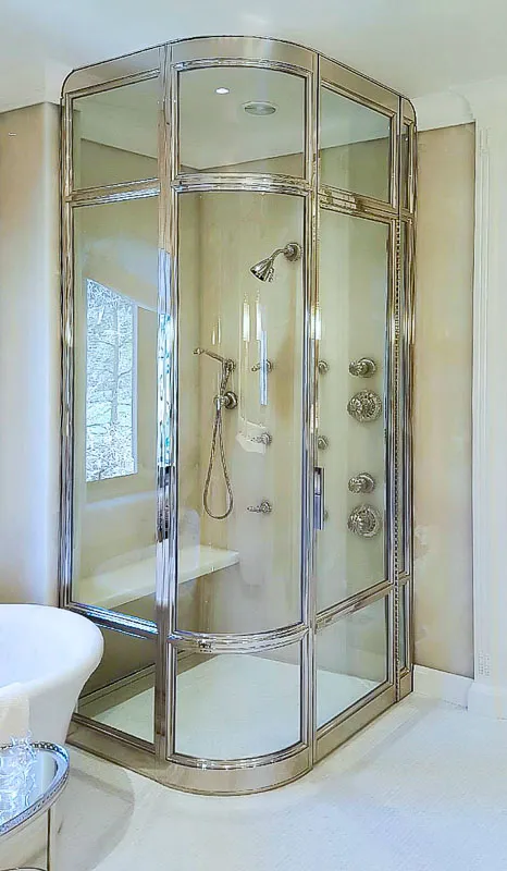 Picture of  A meticulously designed luxury shower door by Schicker Luxury Shower Doors, Inc. highlights their commitment to quality outcomes, featuring sleek glass and chrome finishes. This elegance reflects the company’s focus on delivering top-rated quality. Copyright ©2025 Diamond Certified Resource.

 - Schicker Luxury Shower Doors, Inc.