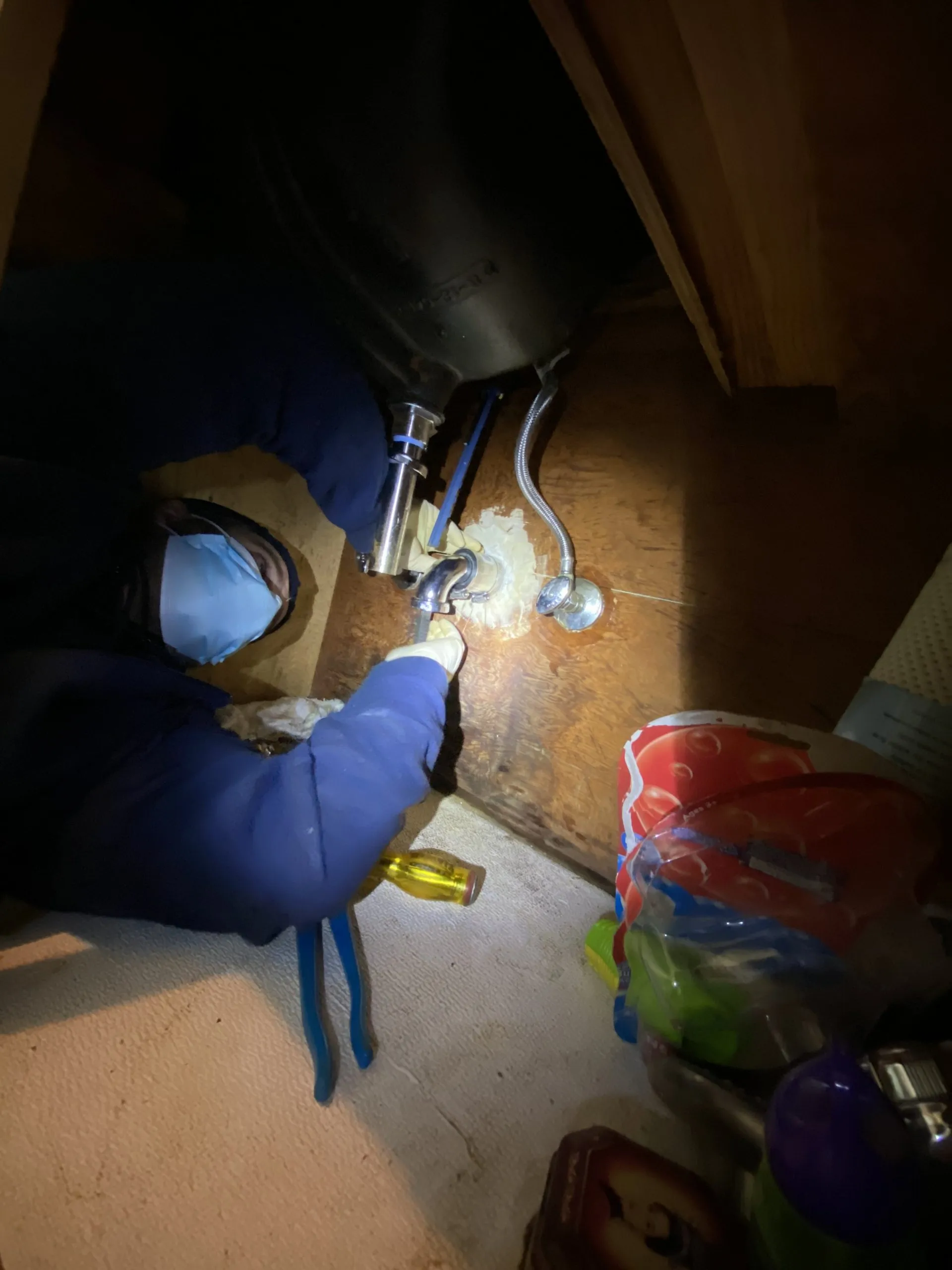 Picture of A skilled technician from Chosen Rooter & Plumbing, Inc. diligently works under a sink, ensuring every connection is secure. This attention to detail reflects the company’s commitment to quality outcomes, earning them high customer satisfaction ratings. Trust in their expertise for all your plumbing needs. Copyright ©2025 Diamond Certified Resource - Chosen Rooter & Plumbing, Inc.