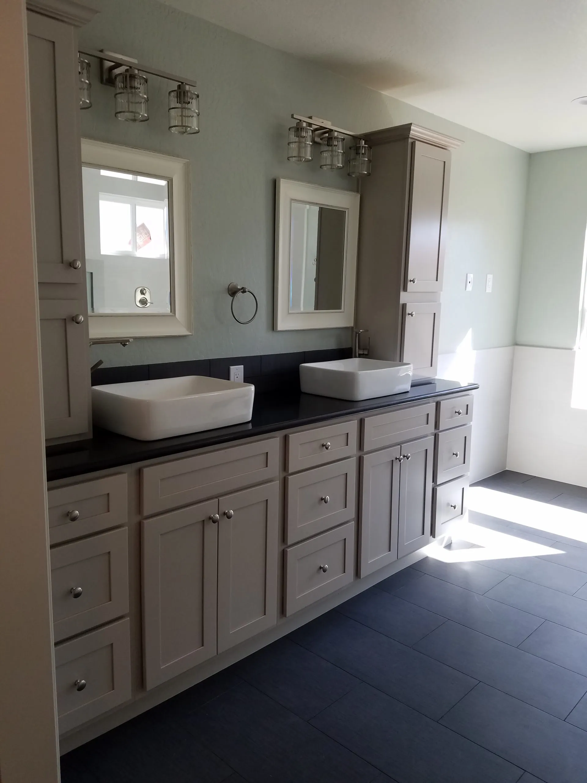 Picture of A Ramos Construction, Inc. transformed this bathroom into a serene space showcasing a sleek vanity with dual sinks, embodying their focus on quality outcomes. Copyright ©2025 Diamond Certified Resource. - A Ramos Construction, Inc.