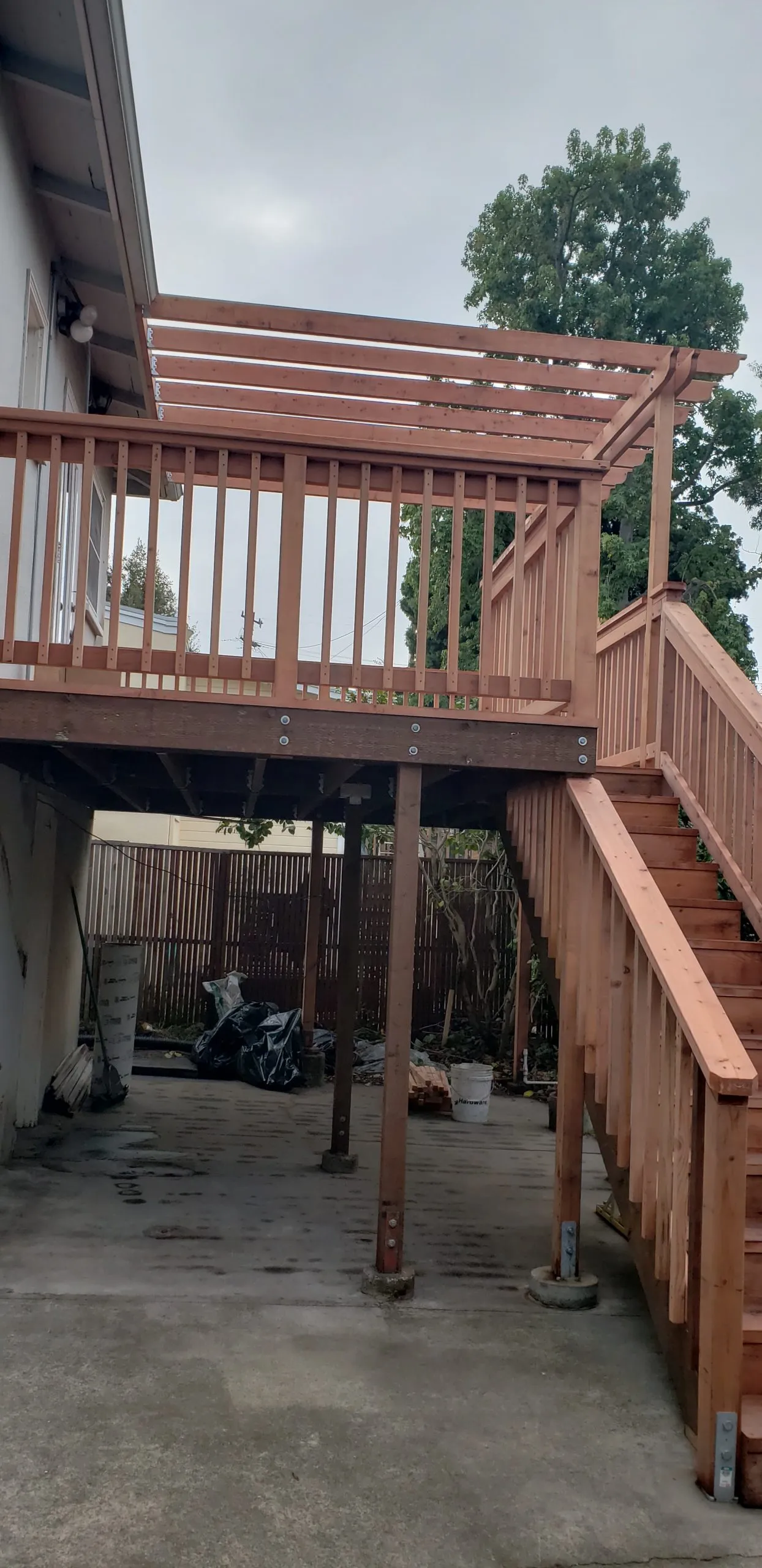 Picture of A Ramos Construction, Inc. demonstrates its expertise with the intricate craftsmanship of a newly built wooden deck and staircase. Known for focusing on quality outcomes, the company ensures each project stands as a testament to durability and precision. Copyright ©2025 Diamond Certified Resource

 - A Ramos Construction, Inc.