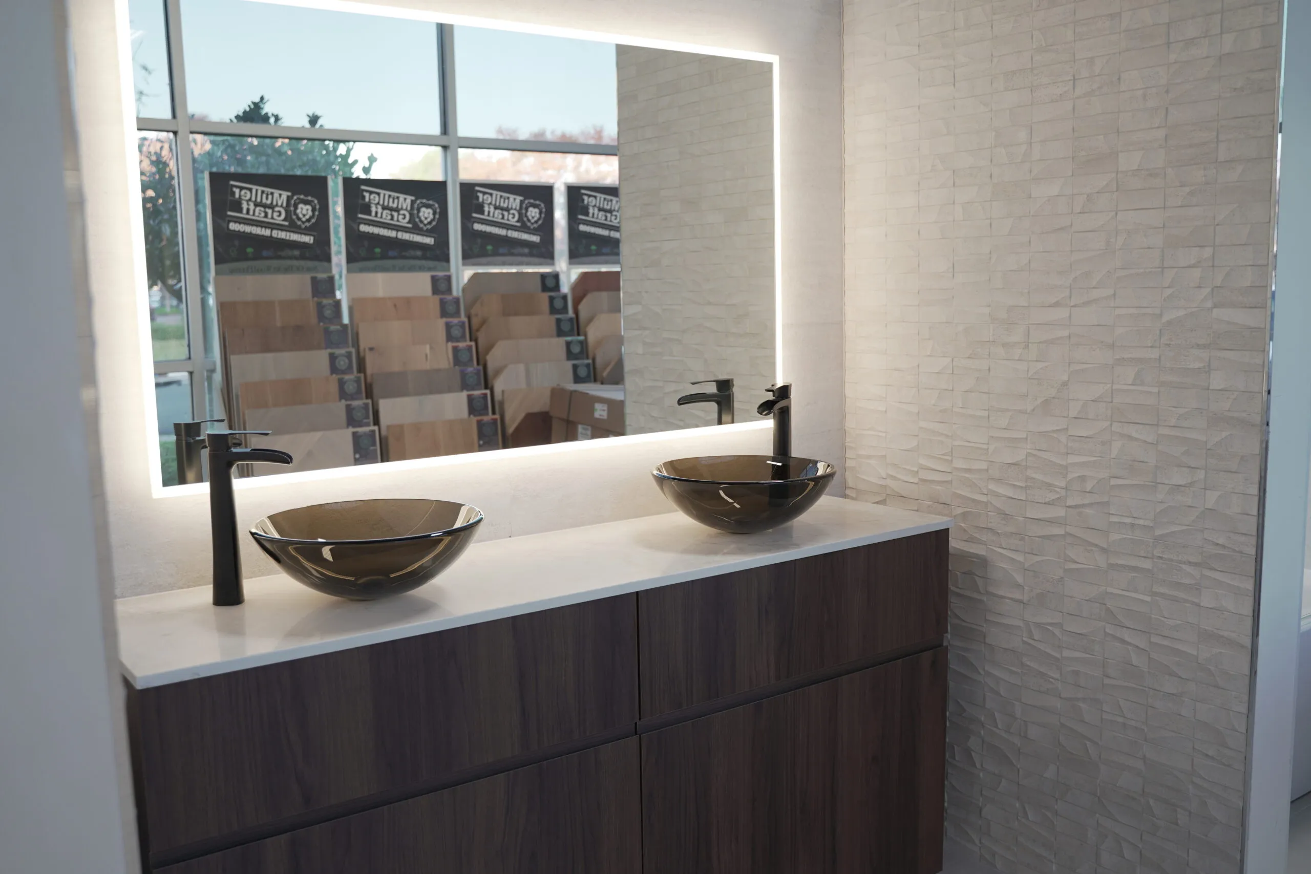 Picture of At Today's Kitchen & Bath, the sleek design of dual vessel sinks atop a modern vanity reflects the company's commitment to quality outcomes. Their focus on high customer satisfaction is mirrored in every detail. Copyright ©2025 Diamond Certified Resource - Today's Kitchen & Bath