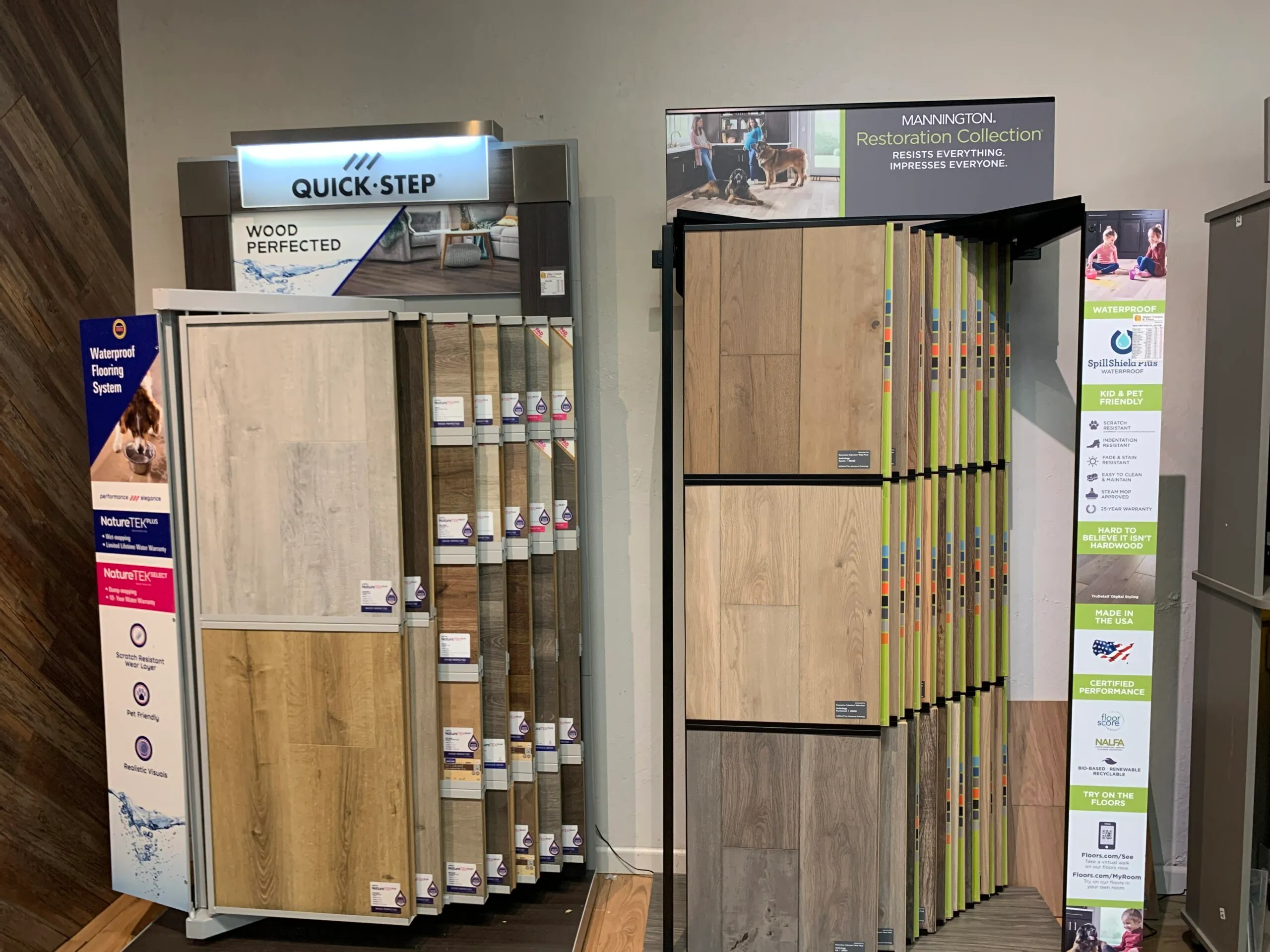 Picture of In the tranquil showroom of Abbey Carpets by Fashion Floors, a thoughtful arrangement of flooring samples curates a tactile journey for discerning customers. This meticulous presentation reflects the company's focus on quality outcomes, inviting clients to explore new possibilities. Copyright ©2025 Diamond Certified Resource

 - Abbey Carpets by Fashion Floors