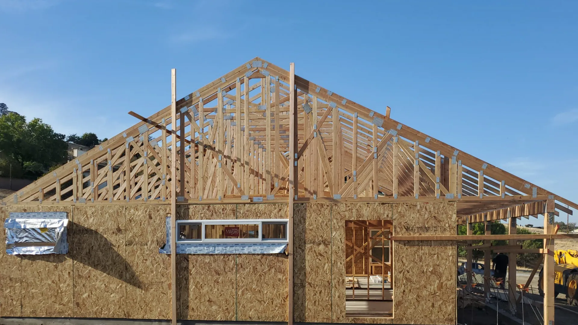 Picture of The skeletal structure of a new build by Mana Construction Inc. stands against a clear sky, a testament to their focus on quality outcomes. This project reflects the companyâ€™s commitment to achieving high customer satisfaction ratings. Copyright ©2025 Diamond Certified Resource

 - Mana Construction Inc.